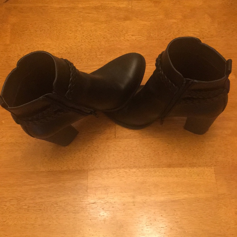 Black booties,size 8 1/2 wore once